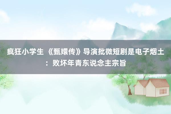 疯狂小学生 《甄嬛传》导演批微短剧是电子烟土：败坏年青东说念主宗旨