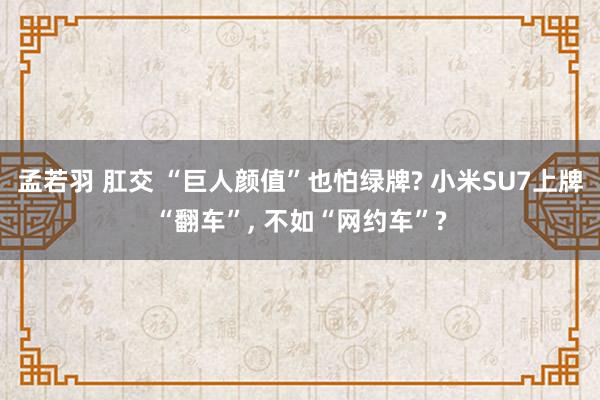 孟若羽 肛交 “巨人颜值”也怕绿牌? 小米SU7上牌“翻车”， 不如“网约车”?